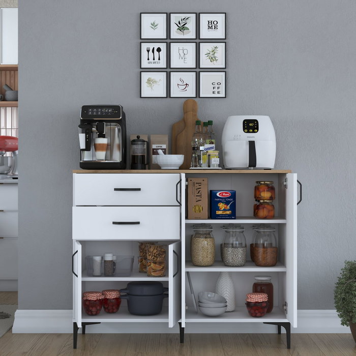 Hanah Home Armario Multiusos Blanco y Nogal
